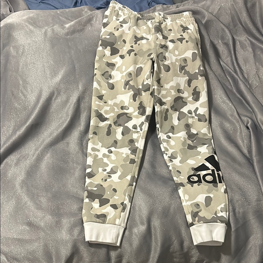 Adidas Kids Camo Joggers - Grey